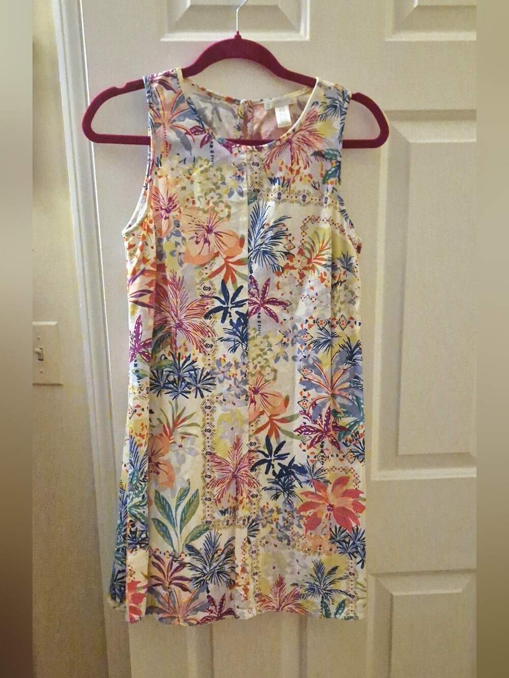 Linen Multicolor Sleeveless Summer Dress